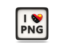 Papua New Guinea. Heart with ISO code. Download icon.