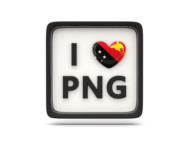 Heart with ISO code. Download flag icon of Papua New Guinea at PNG format