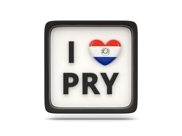 Heart with ISO code. Download flag icon of Paraguay at PNG format