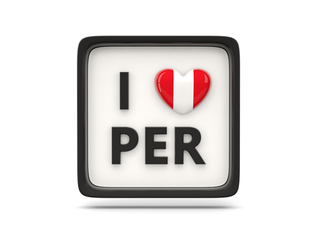 Heart with ISO code. Download flag icon of Peru at PNG format