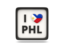 Philippines. Heart with ISO code. Download icon.