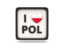 Poland. Heart with ISO code. Download icon.