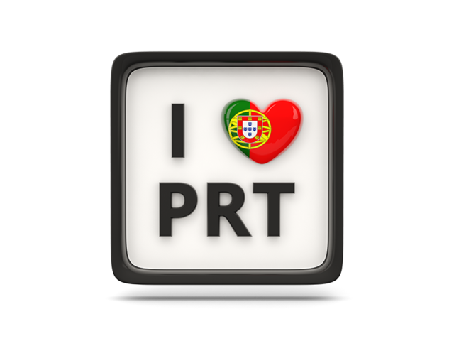 Heart with ISO code. Download flag icon of Portugal at PNG format