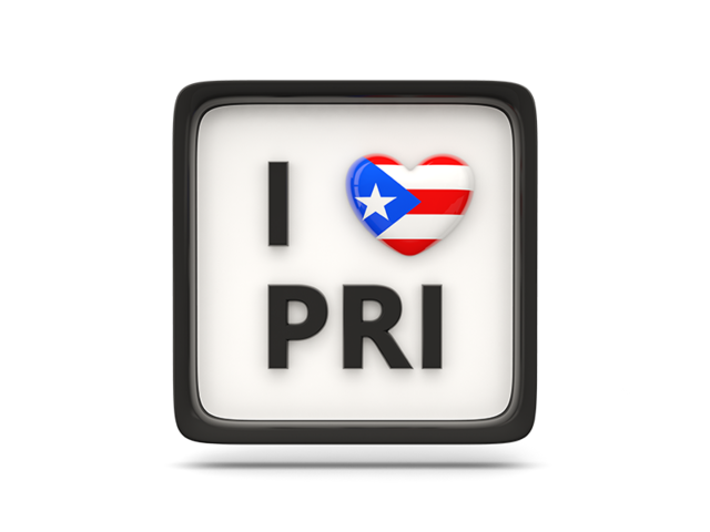 Heart with ISO code. Download flag icon of Puerto Rico at PNG format