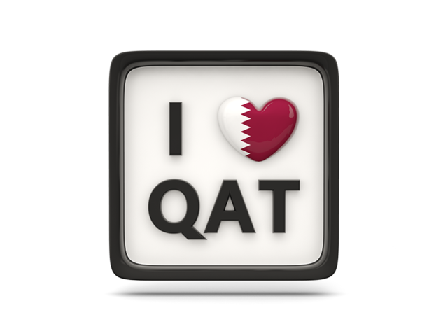 Heart with ISO code. Download flag icon of Qatar at PNG format