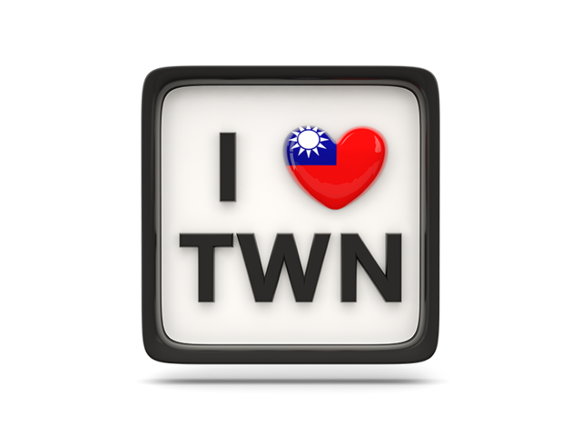 Heart with ISO code. Download flag icon of Taiwan at PNG format