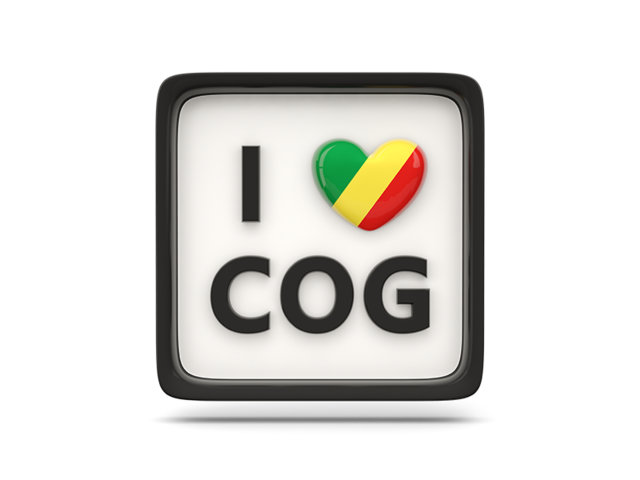 Heart with ISO code. Download flag icon of Republic of the Congo at PNG format