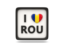 Romania. Heart with ISO code. Download icon.