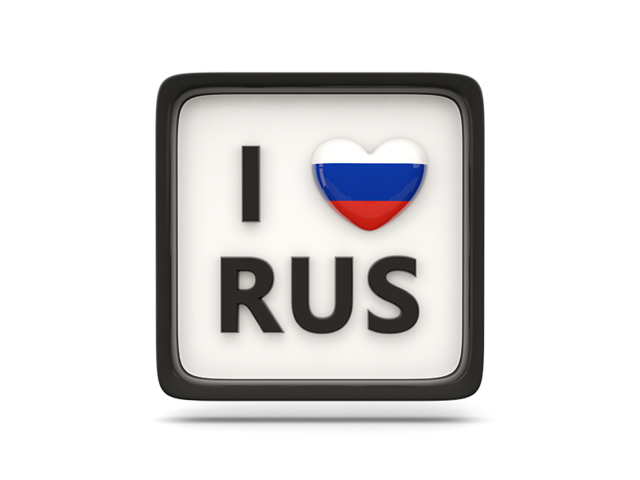 Heart with ISO code. Download flag icon of Russia at PNG format