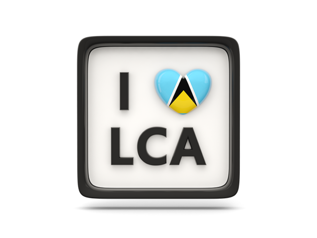 Heart with ISO code. Download flag icon of Saint Lucia at PNG format
