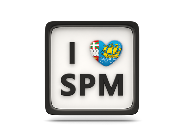 Heart with ISO code. Download flag icon of Saint Pierre and Miquelon at PNG format