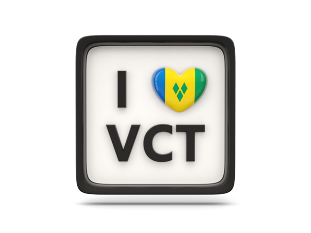 Heart with ISO code. Download flag icon of Saint Vincent and the Grenadines at PNG format