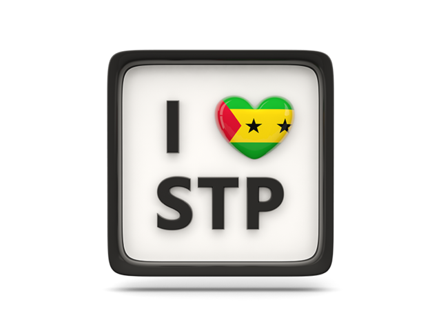 Heart with ISO code. Download flag icon of Sao Tome and Principe at PNG format