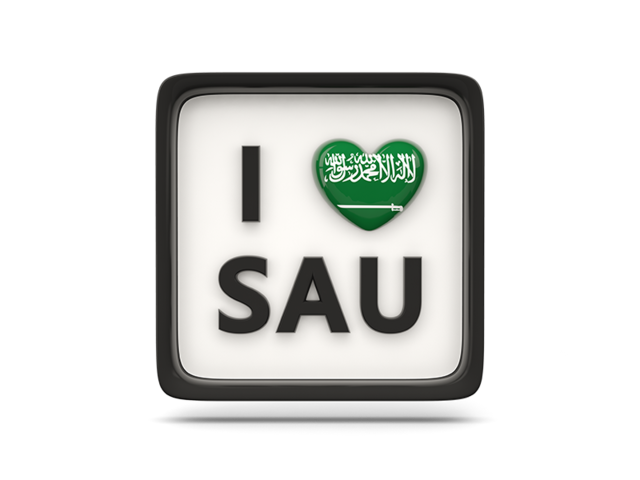 Heart with ISO code. Download flag icon of Saudi Arabia at PNG format