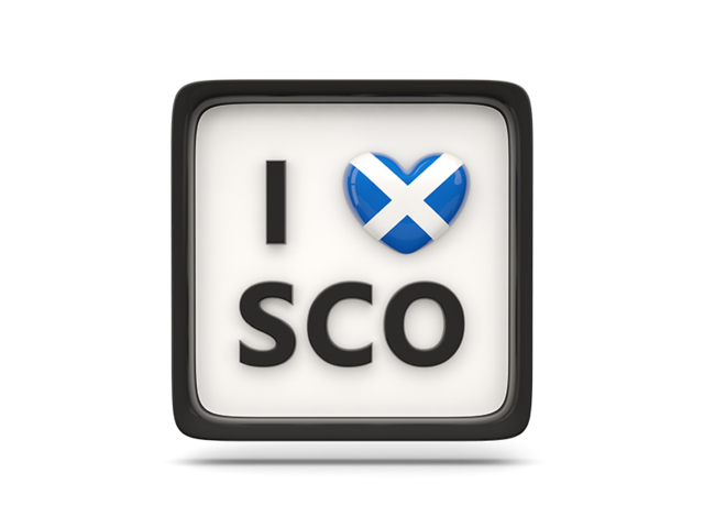 Сердце с кодом ISO. Скачать флаг. Шотландия