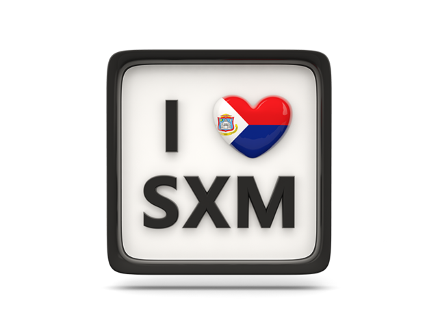 Heart with ISO code. Download flag icon of Sint Maarten at PNG format
