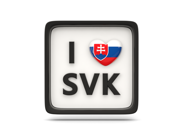 Heart with ISO code. Download flag icon of Slovakia at PNG format