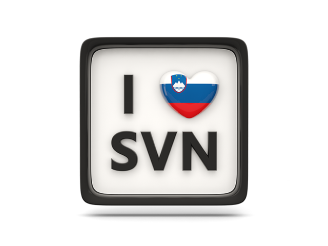 Heart with ISO code. Download flag icon of Slovenia at PNG format