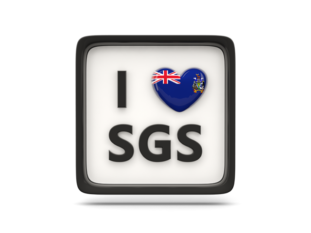 Сердце с кодом ISO. Скачать флаг. Южная Георгия и Южные Сандвичевы острова