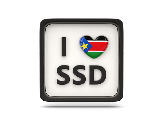 Heart with ISO code. Download flag icon of South Sudan at PNG format
