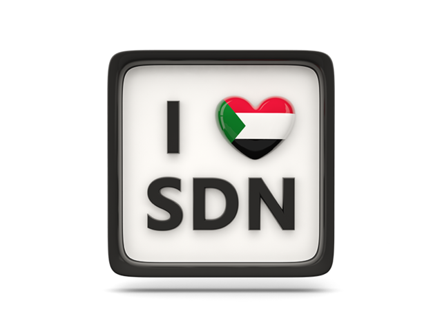 Heart with ISO code. Download flag icon of Sudan at PNG format