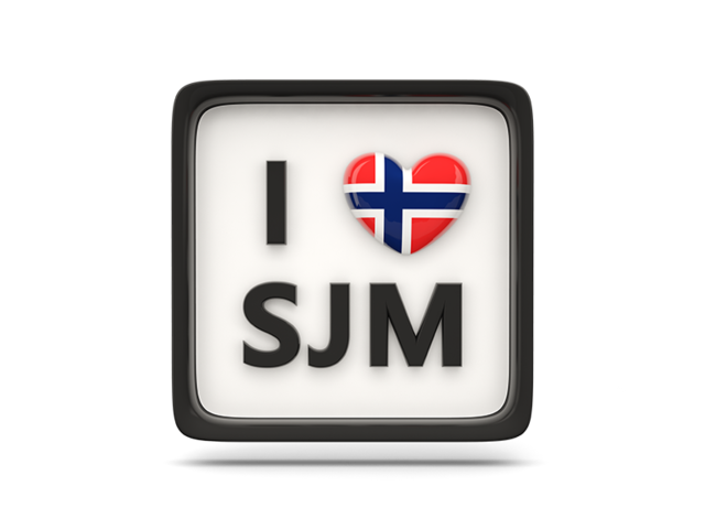 Heart with ISO code. Download flag icon of Svalbard and Jan Mayen at PNG format