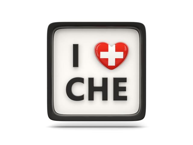 Heart with ISO code. Download flag icon of Switzerland at PNG format