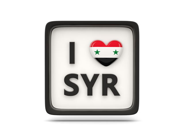 Heart with ISO code. Download flag icon of Syria at PNG format