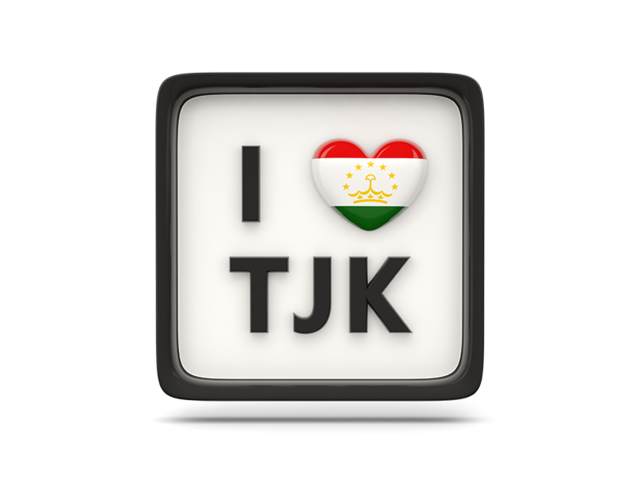 Heart with ISO code. Download flag icon of Tajikistan at PNG format