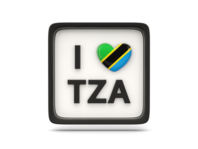 Heart with ISO code. Download flag icon of Tanzania at PNG format