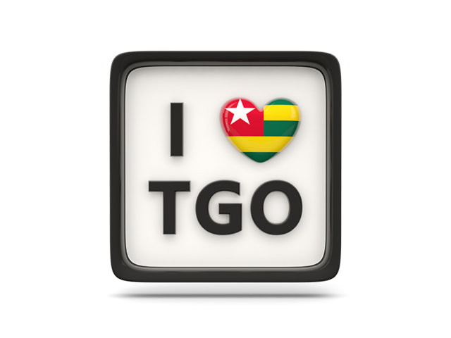 Heart with ISO code. Download flag icon of Togo at PNG format