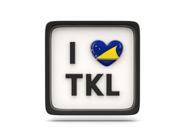 Heart with ISO code. Download flag icon of Tokelau at PNG format