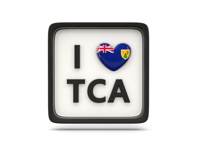 Heart with ISO code. Download flag icon of Turks and Caicos Islands at PNG format