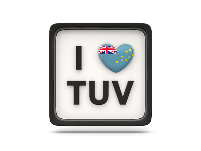 Heart with ISO code. Download flag icon of Tuvalu at PNG format