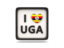 Uganda. Heart with ISO code. Download icon.