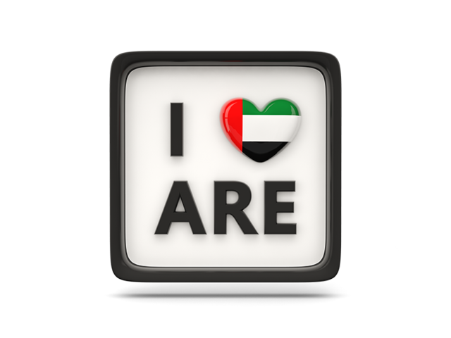 Heart with ISO code. Download flag icon of United Arab Emirates at PNG format