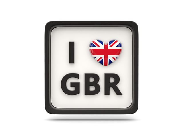 Heart with ISO code. Download flag icon of United Kingdom at PNG format