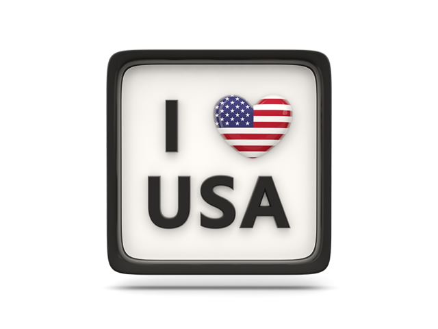 Heart with ISO code. Download flag icon of United States of America at PNG format