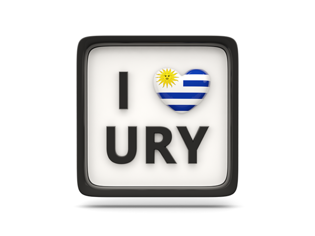 Heart with ISO code. Download flag icon of Uruguay at PNG format