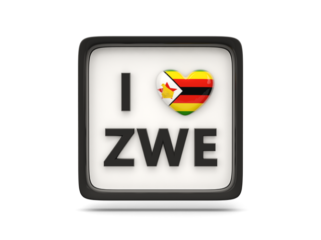 Heart with ISO code. Download flag icon of Zimbabwe at PNG format