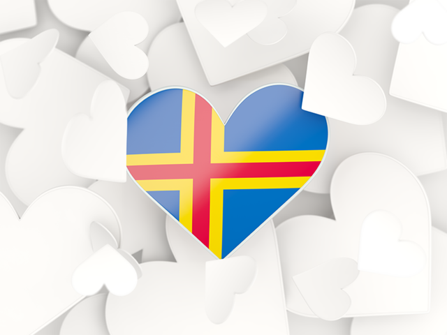 Hearts background. Download flag icon of Aland Islands at PNG format