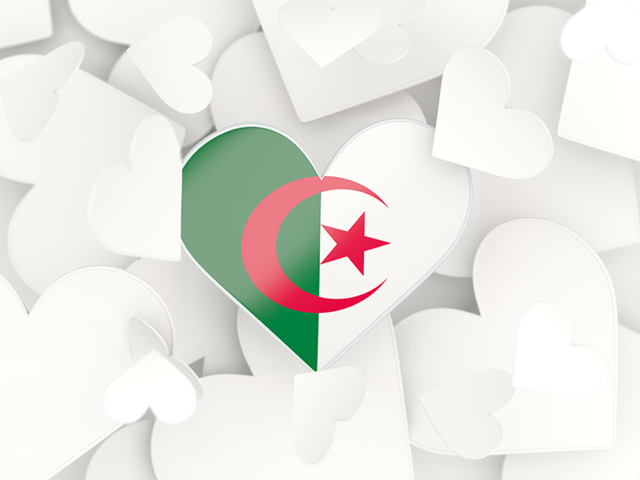 Hearts background. Download flag icon of Algeria at PNG format