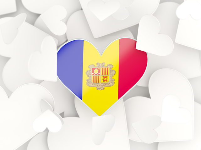 Hearts background. Download flag icon of Andorra at PNG format