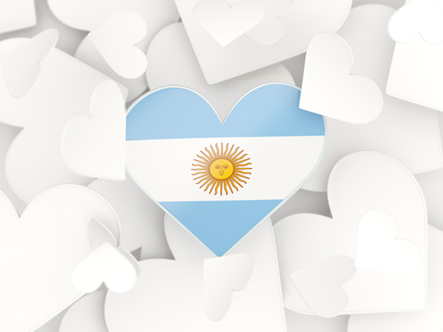 Фон из сердечек. Скачать флаг. Аргентина