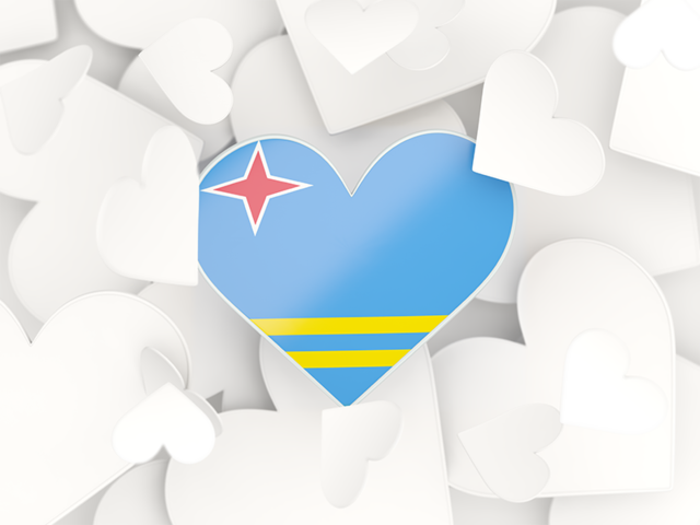 Hearts background. Download flag icon of Aruba at PNG format