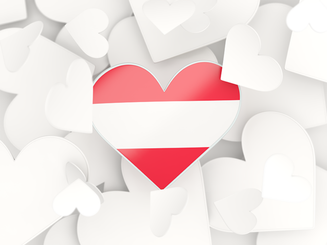 Hearts background. Download flag icon of Austria at PNG format