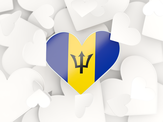 Hearts background. Download flag icon of Barbados at PNG format