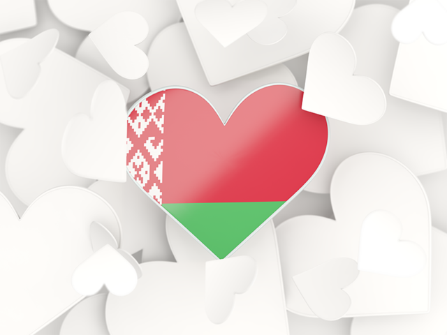 Фон из сердечек. Скачать флаг. Белоруссия