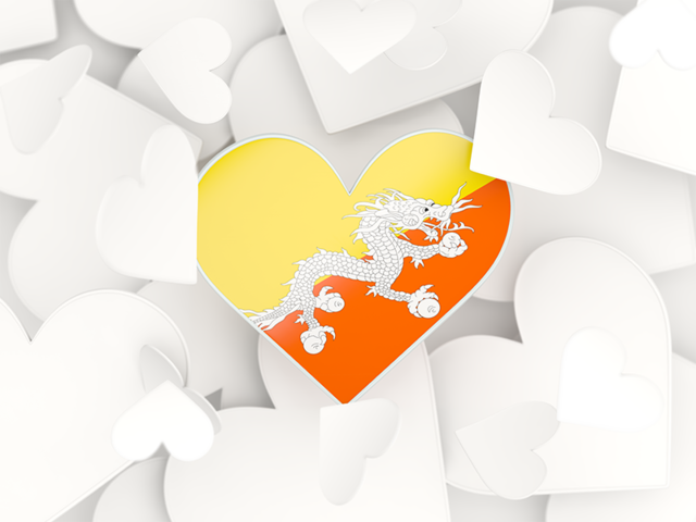 Hearts background. Download flag icon of Bhutan at PNG format