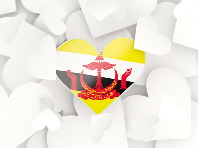Hearts background. Download flag icon of Brunei at PNG format
